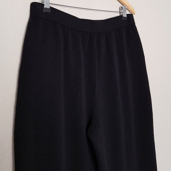 St. John Collection Santana Knit Pull On Pants Black Pleated Crop High Rise 16 - Picture 12 of 15
